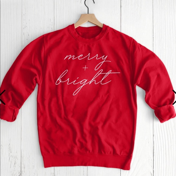 Merry + Bright Christmas Sweatshirt - Picture 4 of 5